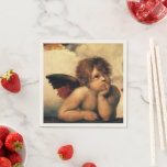 Sistine Madonna Änglar av Raphael Sanzio Pappersservett<br><div class="desc">Sistine Madonna (uppgifter) (nr 1512-1514). Konstnär: Raphael Sanzio (1483-1520) eller enbart Raphael eller Raffaello. Sistine Madonna (detalj) är en vintage Renaissance bra art religiösa porträtt,  med två änglar som tittar uppåt mot molnen och himlen.</div>