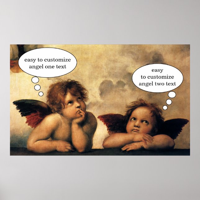 Sistine Madonna Änglar av Raphael Sanzio Poster (Framsidan)