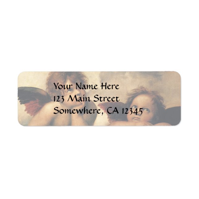 Sistine Madonna Änglar av Raphael Sanzio Returadress Etikett (Framsidan)