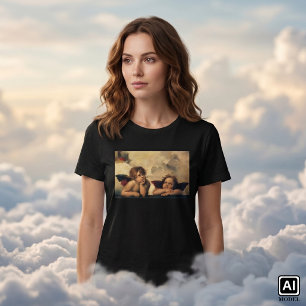 Sistine Madonna Änglar av Raphael Sanzio T-shirt
