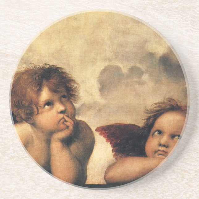 Sistine Madonna Änglar av Raphael Sanzio Underlägg Sandsten (Framsidan)