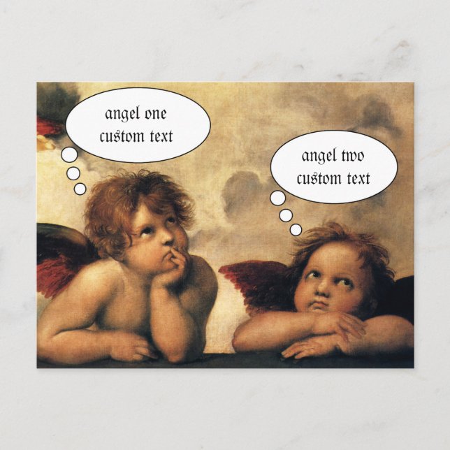 Sistine Madonna Änglar av Raphael Sanzio Vykort (Framsida)