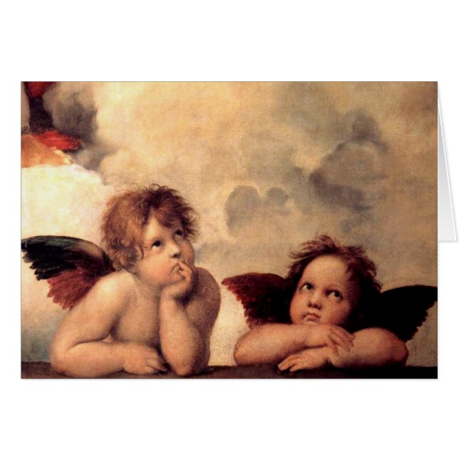 Sistine Madonna av Raffael Hälsningskort (Framsidan Horizontal)