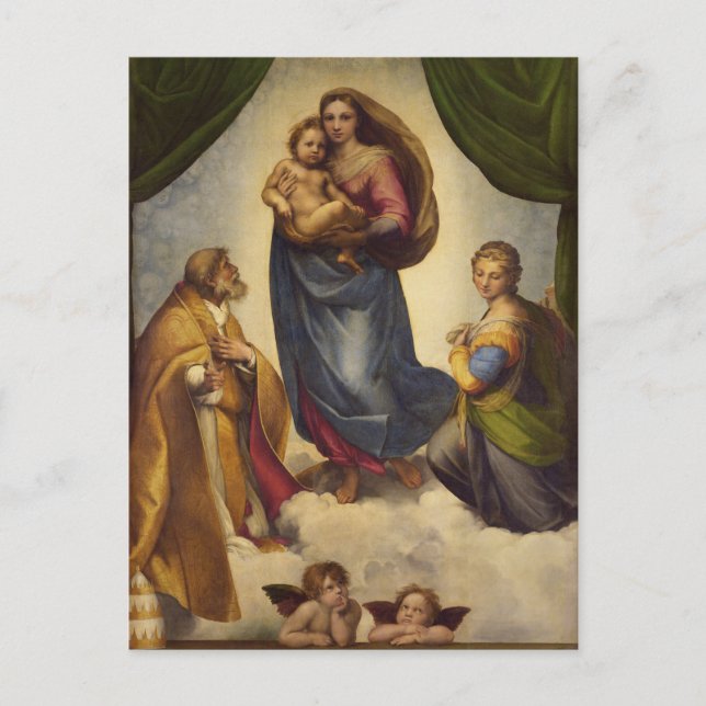 Sistine Madonna av Rapahel Vykort (Framsida)