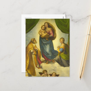 Sistine Madonna av Raphael Helg Vykort