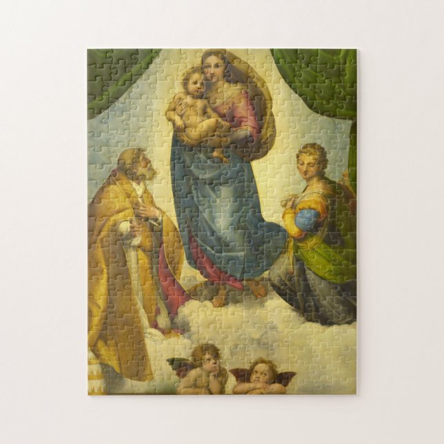 Sistine Madonna av Raphael Pussel (Vertikal)