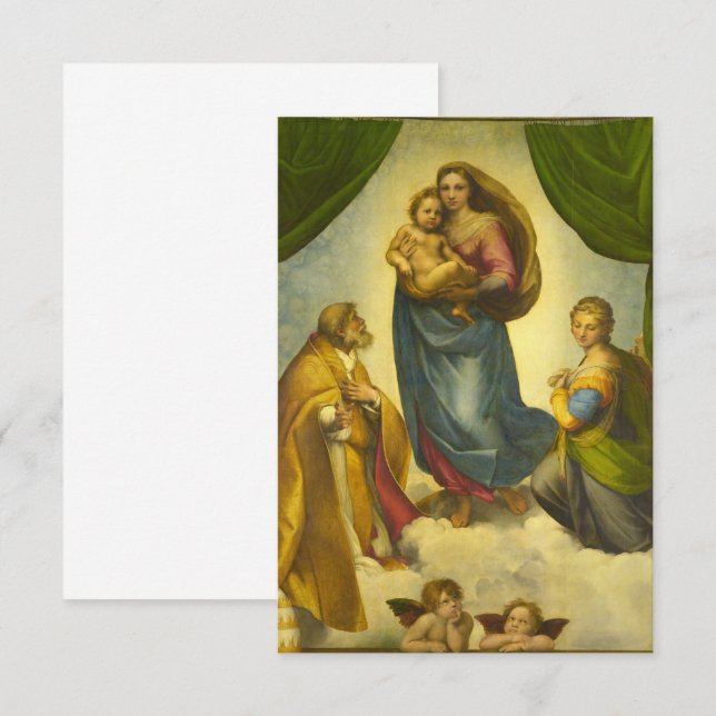 Sistine Madonna av Raphael Tack Kort (Fram/baksida)