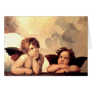 Sistine Madonna Cherubs Raffaelo Sanzio Hälsningskort