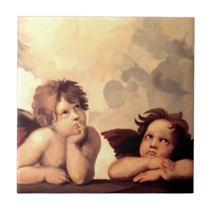 Sistine Madonna Cherubs Raffaelo Sanzio Kakelplatta