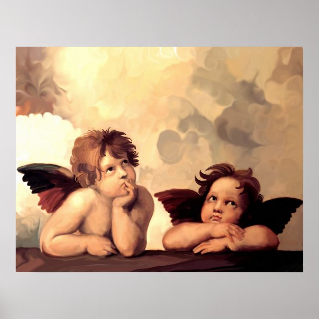 Sistine Madonna Cherubs Raffaelo Sanzio Poster (Framsidan)