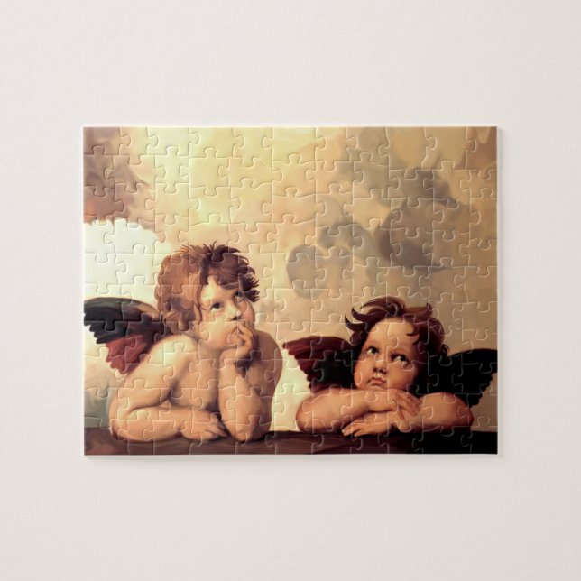 Sistine Madonna Cherubs Raffaelo Sanzio Pussel (Horisontell)