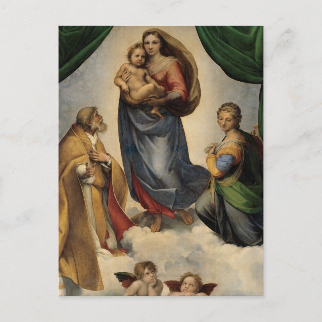 Sistine Madonna från Raphael Postcard Vykort (Framsida)