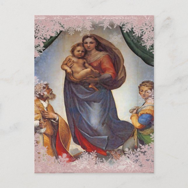 Sistine Madonna Helgdag Helg Vykort (Framsida)