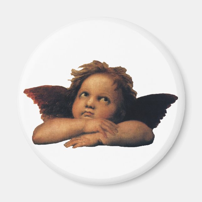 Sistine Madonna, närmare uppgifter om Änglar, utfö Magnet (Framsidan)