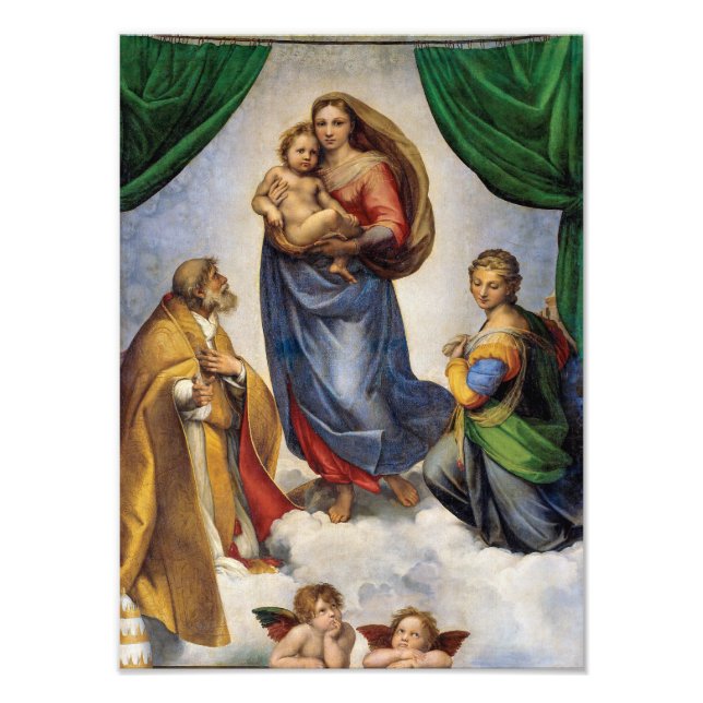 Sistine Madonna | Raphael | Fototryck (Framsidan)
