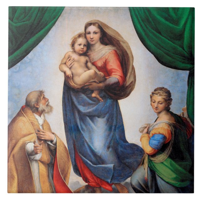 Sistine Madonna, Raphael Kakelplatta (Framsidan)