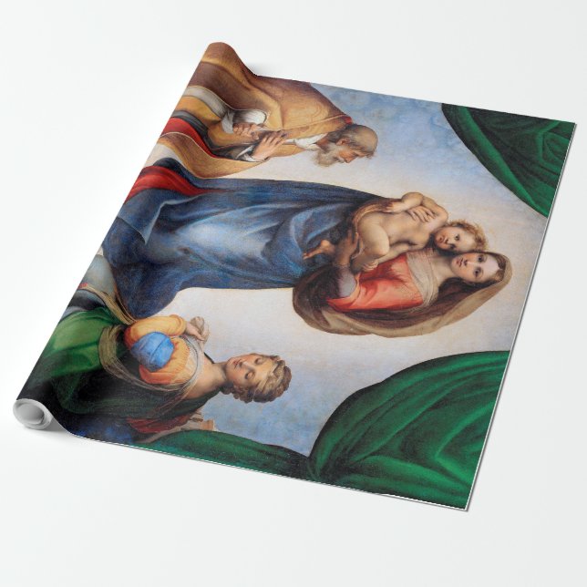 Sistine Madonna, Raphael Presentpapper (Utrullad)