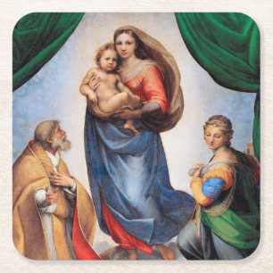 Sistine Madonna, Raphael Underlägg Papper Kvadrat