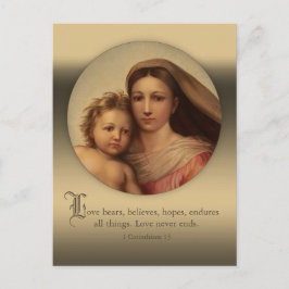 Sistine Mary och Jesus child Kärlek citat CC0977 Vykort