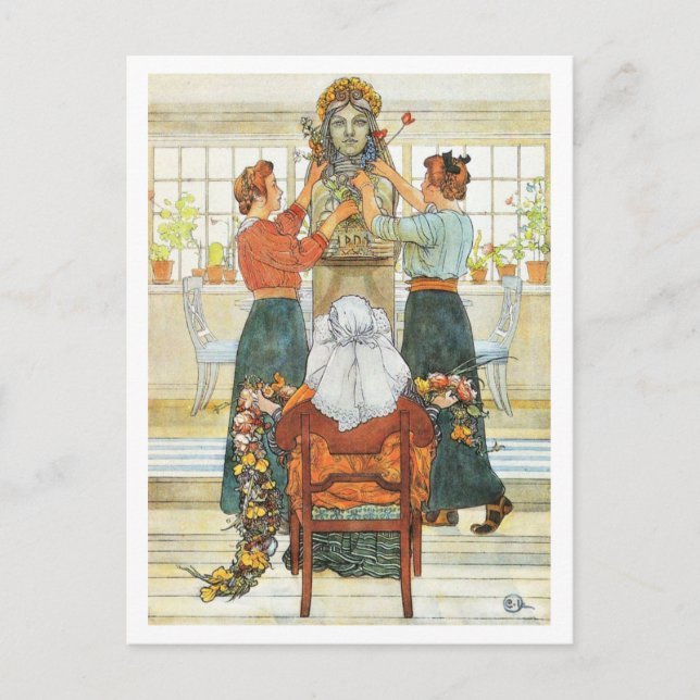 Sistrar som dekorerar för Helgdag Helg Vykort (Framsida)