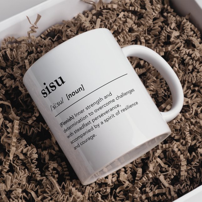 Sisu definition finsk Ord-typografi Kaffemugg (Skapare uppladdad)