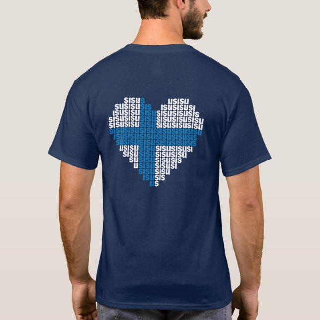 Sisu Heart Back Basic Mörk T-Shirt (Baksida)