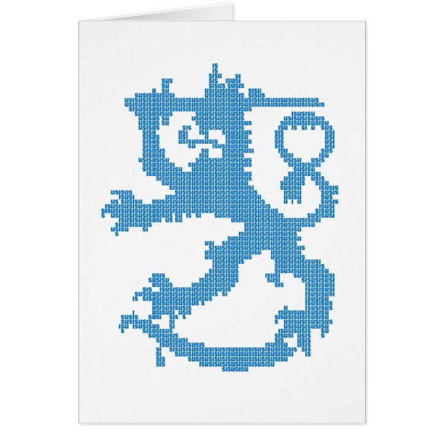 Sisu Lion Folding Card Hälsningskort (Framsidan)