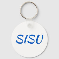 SISU-nyckelkedja (rund; vit; finsk nyckelkedja)