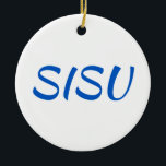 SISU-ornament (rundad)Vit; Finskt prydnadsföremål) Julgransprydnad Keramik<br><div class="desc">SISU-prydnad är perfektens sätt att visa ditt finska arv. Gör en underbarare finsk gåva!</div>