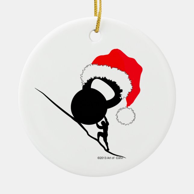 Sisyphus Kettlebell God jul Julgransprydnad Keramik (Framsidan)