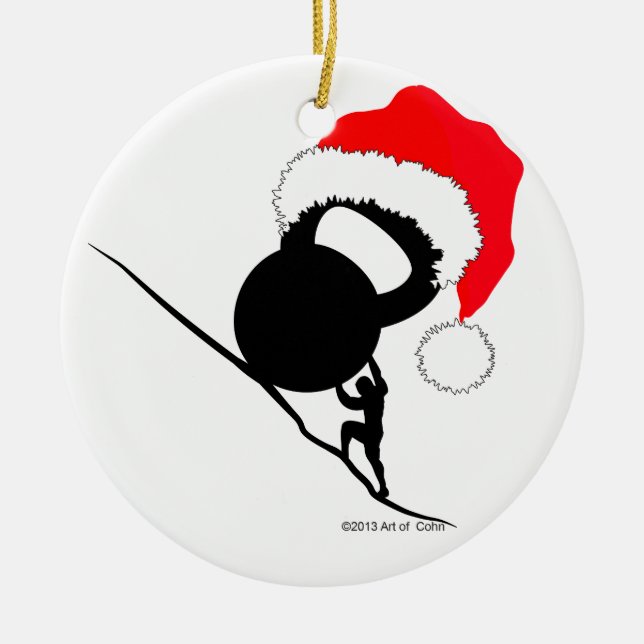 Sisyphus Kettlebell God jul Julgransprydnad Keramik (Framsidan)