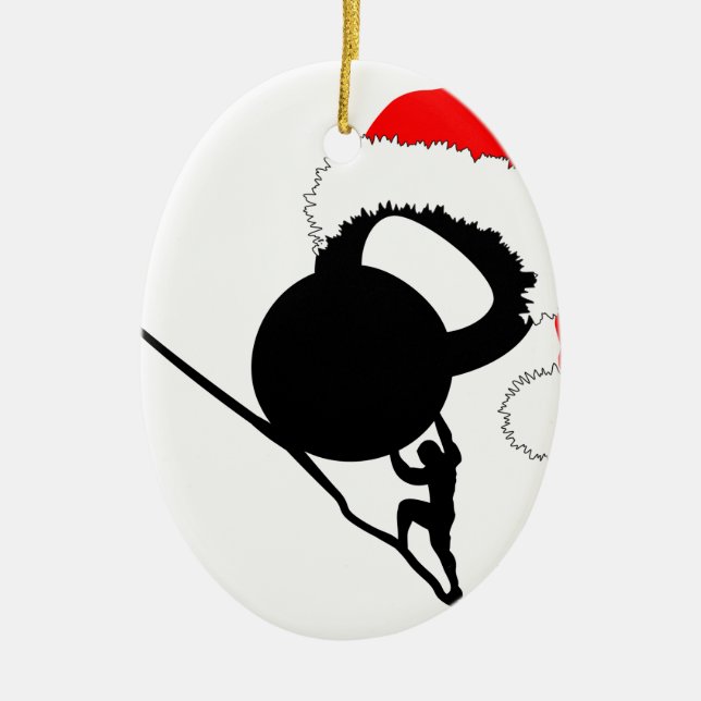 Sisyphus Kettlebell God jul Julgransprydnad Keramik (Framsidan)