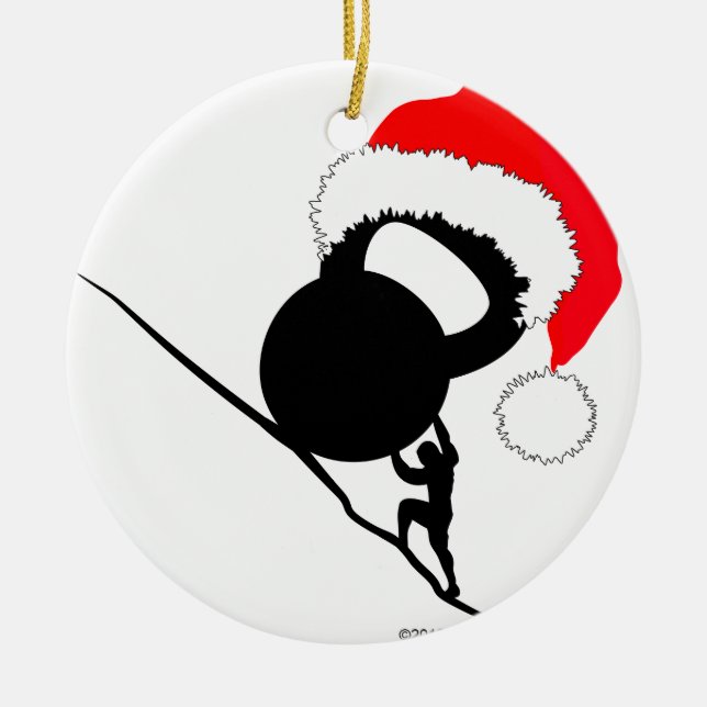 Sisyphus Kettlebell God jul Julgransprydnad Keramik (Framsidan)