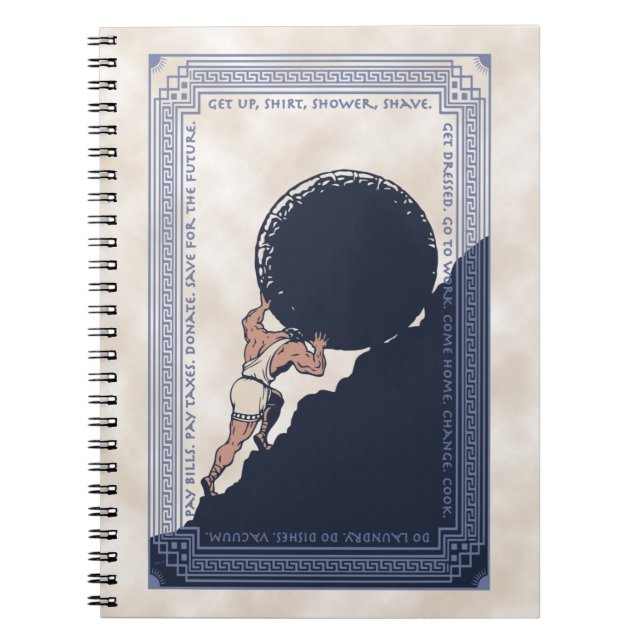 Sisyphus Mundane Sten Anteckningsbok (Framsidan)