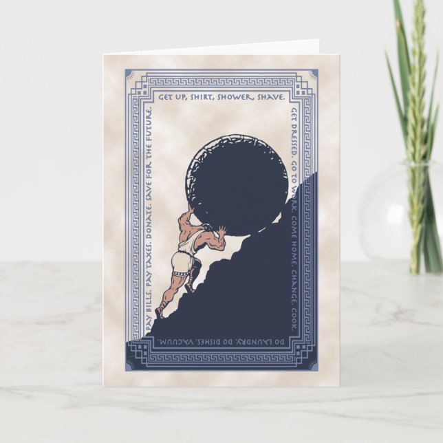 Sisyphus Mundane Sten Tack Kort (Framsida)