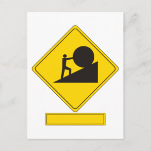 Sisyphus Road Sign Vykort