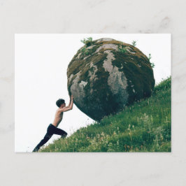 Sisyphus Rolling Boulder uppför Backe vykort