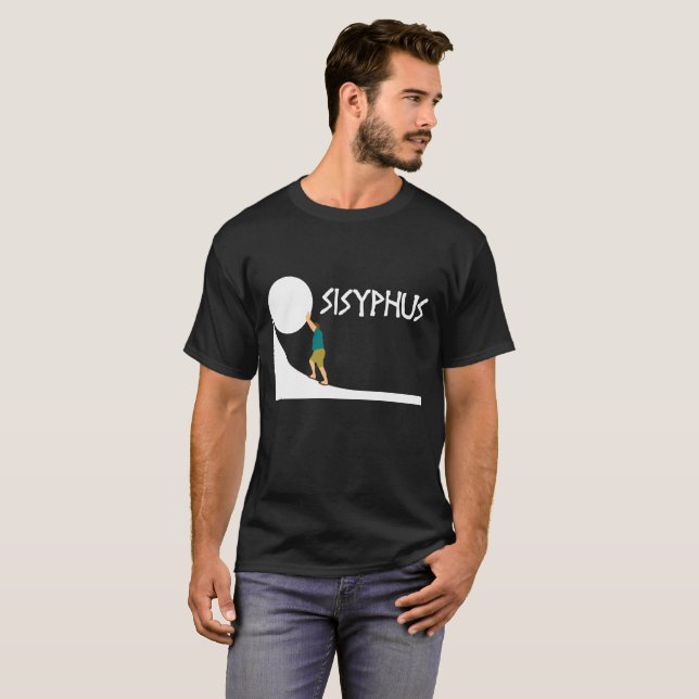 Sisyphus T-tröja, grekisk Mythology forntida T Shirt (Hel framsida)