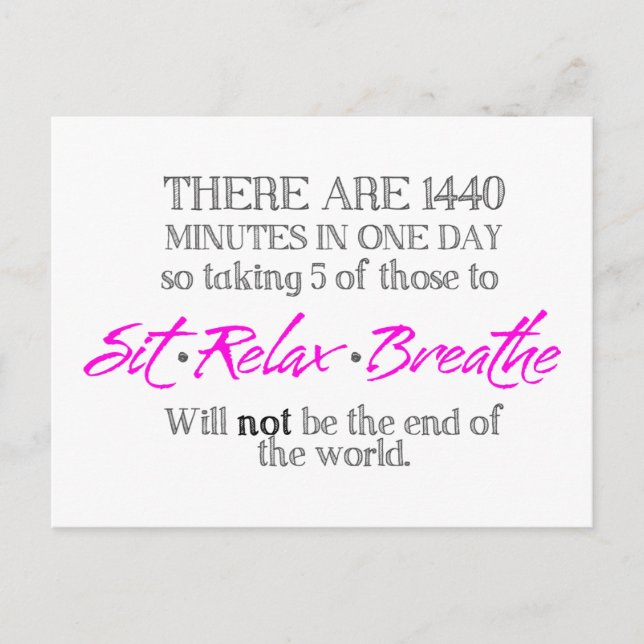 Sit-Slappna-Breathe Vykort (Framsida)