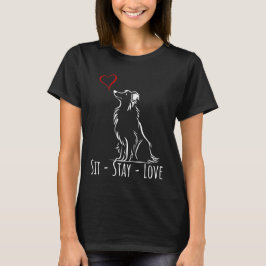 Sit-Stanna-Kärlek-Gräns Collie T Shirt