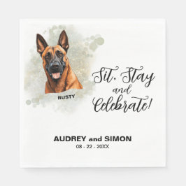 Sit, Stay & Celebrate Belgian Malinois Wedding Pappersservett