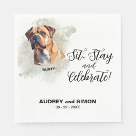 Sit, Stay & Celebrate Bulldog Wedding Pappersservett