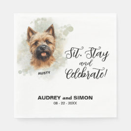 Sit, Stay & Celebrate Cairn Terrier Wedding Pappersservett