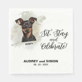 Sit, Stay & Celebrate Miniature Pinscher Wedding Pappersservett