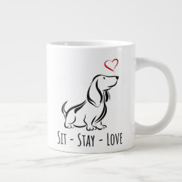 Sit-Stay-Love Basset Hound Jumbo Mugg