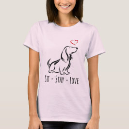 Sit-Stay-Love Basset Hound T Shirt