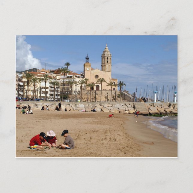 Sitges, Barcelona, jocs a la platja Vykort (Framsida)