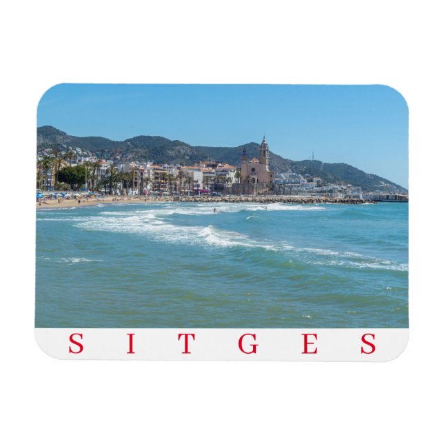 Sitges Sea och kyrkans kylmagnet Magnet (Horisontell)