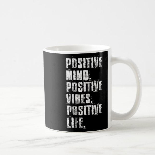 Sitive Mind Sitive Vibes Sitive Life Motivational  Kaffemugg (Höger)