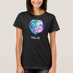 Sitka Ak Japansk färg Geometric Orca Killer Whal T Shirt